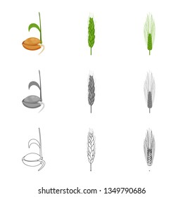 Vector design of agriculture and farming logo. Set of agriculture and plant  vector icon for stock.