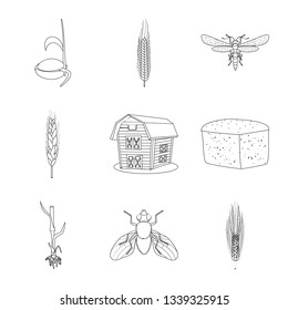 Vector design of agriculture and farming sign. Set of agriculture and plant  stock symbol for web.