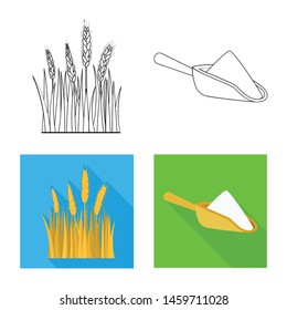 Vector design of agriculture and farming sign. Set of agriculture and plant stock symbol for web.