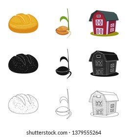 Vector design of agriculture and farming symbol. Set of agriculture and plant  stock symbol for web.