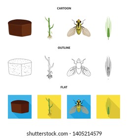 Vector design of agriculture and farming symbol. Set of agriculture and plant  stock vector illustration.