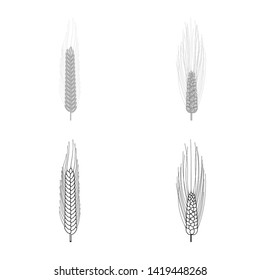 Vector design of agriculture and farming symbol. Collection of agriculture and plant  stock vector illustration.