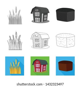 Vector design of agriculture and farming symbol. Collection of agriculture and plant stock symbol for web.