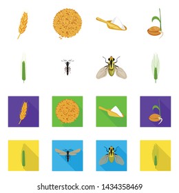 Vector design of agriculture and farming symbol. Collection of agriculture and plant stock symbol for web.