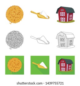 Vector design of agriculture and farming symbol. Collection of agriculture and plant stock vector illustration.