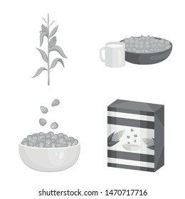 Vector design of agriculture and nutrition sign. Collection of agriculture and vegetable stock vector illustration.