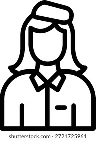 Estilo de ícone da Air Hostess Design de vetor