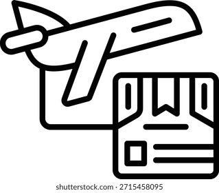 Estilo del icono del envío del aire del diseño del Vector