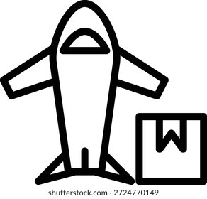 Diseño de Vector Icono de entrega de avión Estilo