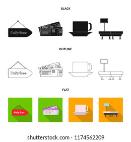 Vector design of airport and airplane icon. Collection of airport and plane stock vector illustration.
