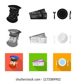 Vector design of airport and airplane logo. Collection of airport and plane stock symbol for web.
