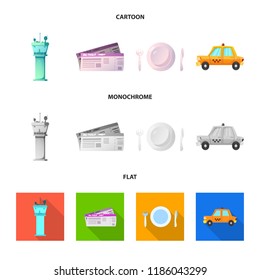 Vector design of airport and airplane symbol. Collection of airport and plane stock symbol for web.