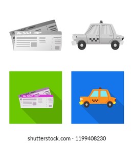 Vector design of airport and airplane symbol. Collection of airport and plane stock symbol for web.