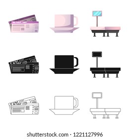 Vector design of airport and airplane symbol. Collection of airport and plane stock symbol for web.