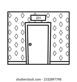 Vector design of aisle and door logo. Graphic of aisle and apartment vector icon for stock.