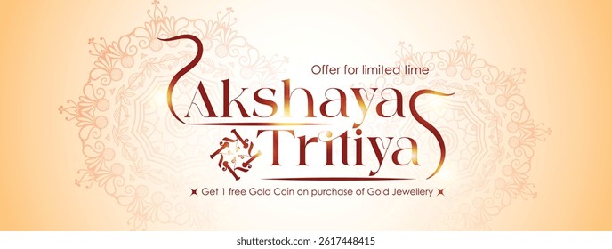 Vector design of Akshaya Tritiya Hindu festival, illustration of golden kalash, flowers, coins, Beautiful 
vector background of traditional festival, Design of Akshaya Tritiya cultural theme.