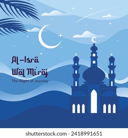 Vector design al isra miraj gradient background