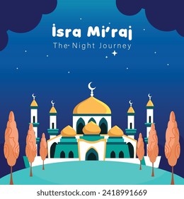 Vector design al isra miraj gradient background