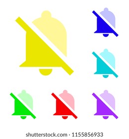 vector design of alarm disable icon with color choice
