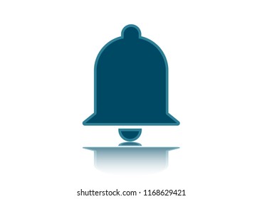 vector design of alarm flat icon reflection effect