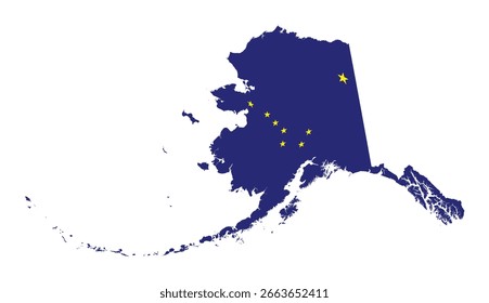 Vektordesign von Alaska blaue Karte auf weißem Hintergrund