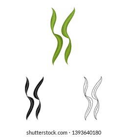 Vector design of algae and seafood sign. Collection of algae and ocean stock vector illustration.