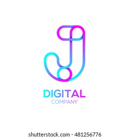 Vector design for alphabet J, Create with Gold gift bow with ribbon. Vector illustration