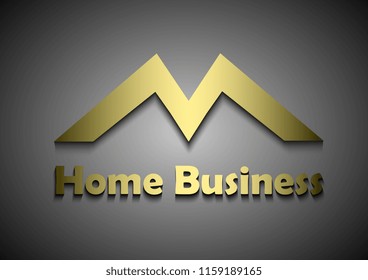 vector design of alphabet logo gold color M
