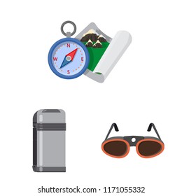 Vector design of alpinism and peak icon. Collection of alpinism and camp stock symbol for web.