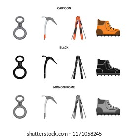 Vector design of alpinism and peak logo. Set of alpinism and camp vector icon for stock.