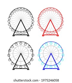 vector design the amusement 4 Ferris Wheels