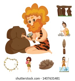 Vector design of ancient  and age icon. Set of ancient  and archeology vector icon for stock.
