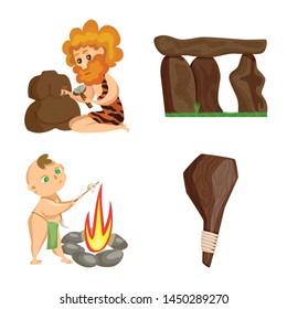 Vector design of ancient and age logo. Collection of ancient and archeology vector icon for stock.