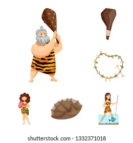 Vector design of ancient  and age sign. Collection of ancient  and archeology vector icon for stock.