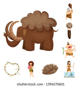 Vector design  ancient  and age symbol. Set  ancient  and archeology vector icon  stock.