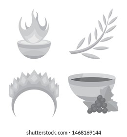 Vector design of ancient and culture sign. Collection of ancient and antique stock symbol for web.