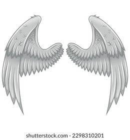 Vector design of angel wings, bird wings for decoration