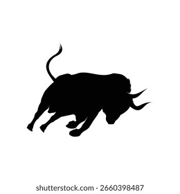 vector design of an angry bull attacking with horns	