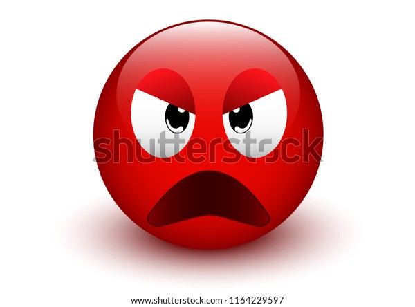 Vector Design Angry Face Red Ball Stock Vector (Royalty Free ...