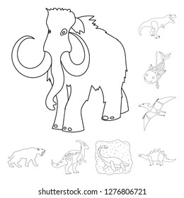 Vector design of animal and character logo. Set of animal and ancient  stock vector illustration.