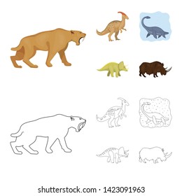 Vector design of animal and character logo. Set of animal and ancient  vector icon for stock.