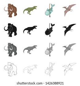 Vector design of animal and character sign. Collection of animal and ancient vector icon for stock.