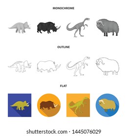 Vector design of animal and character sign. Set of animal and ancient stock symbol for web.
