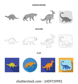 Vector design of animal and character sign. Collection of animal and ancient stock vector illustration.