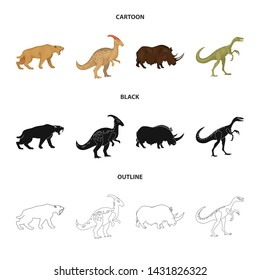 Vector design of animal and character symbol. Set of animal and ancient vector icon for stock.
