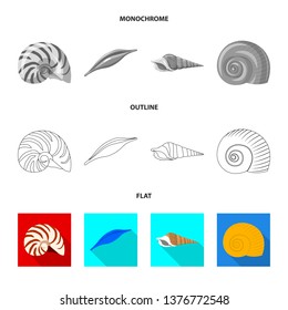 Vector design of animal and decoration icon. Collection of animal and ocean stock symbol for web.