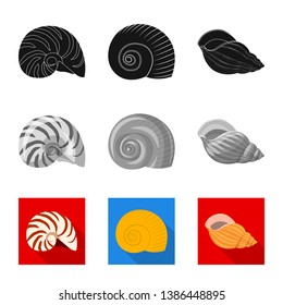 Vector design of animal and decoration icon. Collection of animal and ocean vector icon for stock.