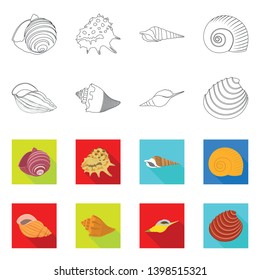 Vector design of animal and decoration icon. Collection of animal and ocean vector icon for stock.