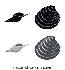 Vector design of animal and decoration icon. Set of animal and ocean stock symbol for web.