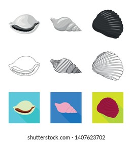 Vector design of animal and decoration icon. Set of animal and ocean stock symbol for web.